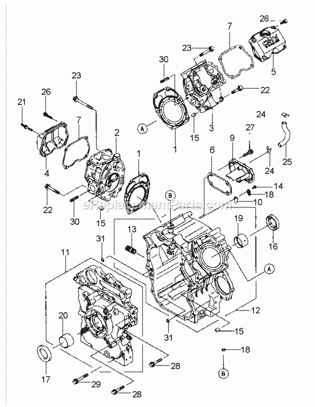 Fd791d-As04 Cylinder & Crankcase Diagram and Parts List for M60-KW 53AB5GFX750 Cub Cadet Sprayer